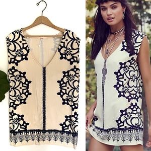 Free People Geodesic Dunes Ivory Shift Bead Dress